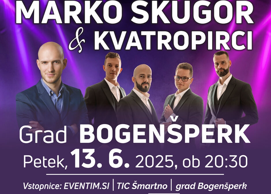 Navodila za obiskovalce koncerta: Marko Škugor in Kvatropirci v petek, 13. 6. 2025
